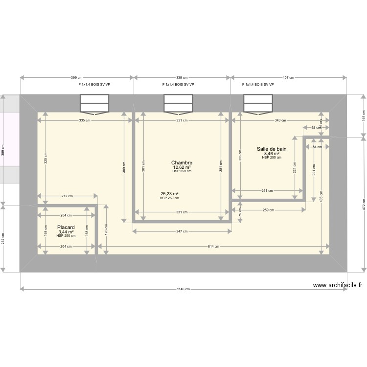 D’avisé. Plan de 7 pièces et 108 m2