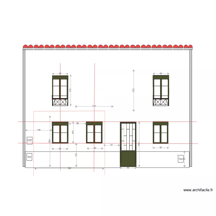 façade est projet4 sans texte. Plan de façade est projet4 sans texte. Plan de