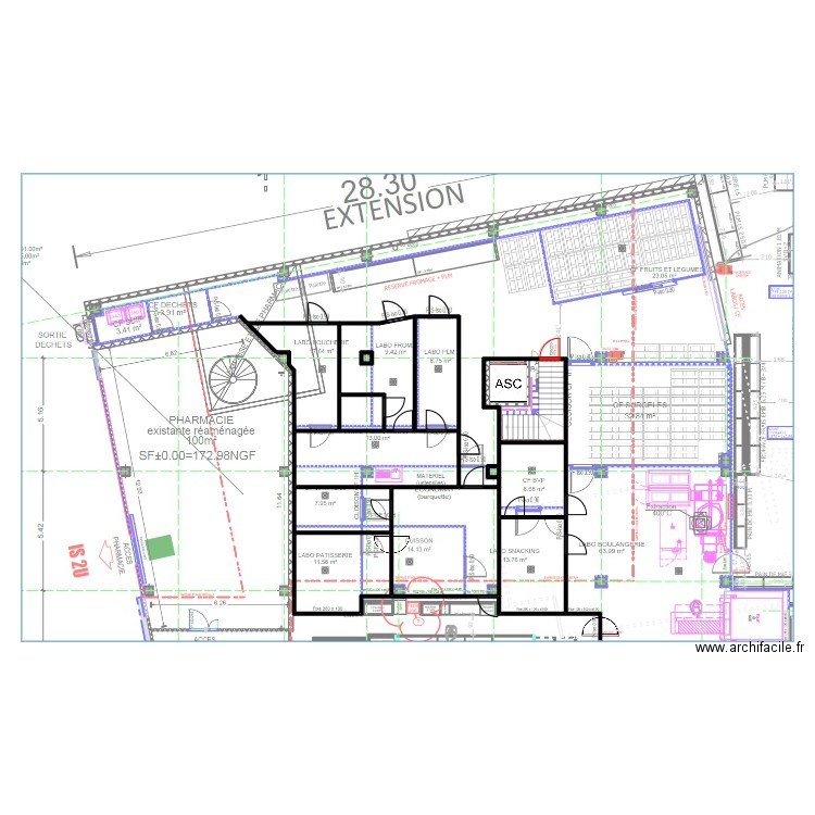 Lyon Vénissieux superposition V3. Plan de 13 pièces et 141 m2