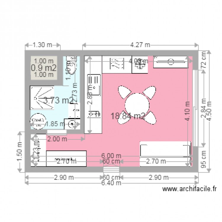 studio 24m2. Plan de 0 pièce et 0 m2