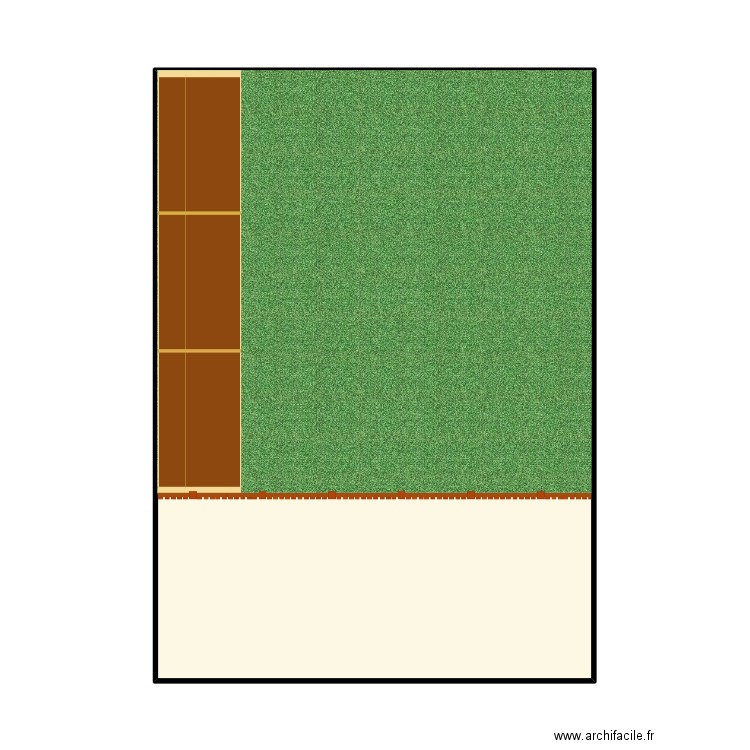 JARDIN. Plan de 1 pièce et 55 m2