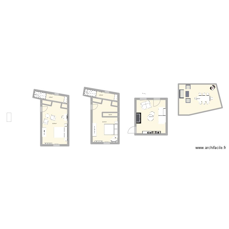 suite parentale. Plan de 7 pièces et 102 m2