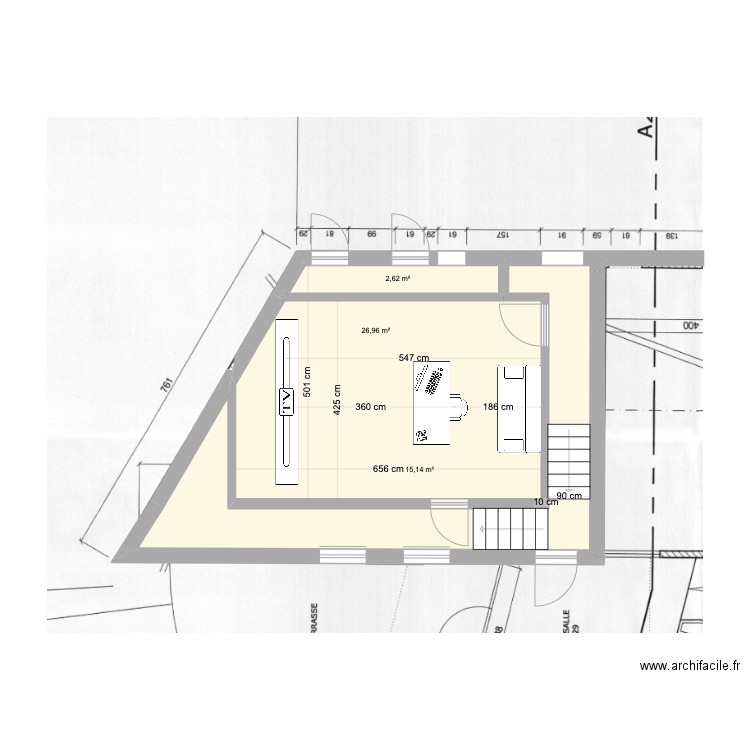 Bierges - Montage_son -v8. Plan de 3 pièces et 45 m2