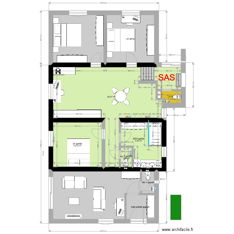 stade 1 annexe garde 152  121  65m2. Plan de 0 pièce et 0 m2