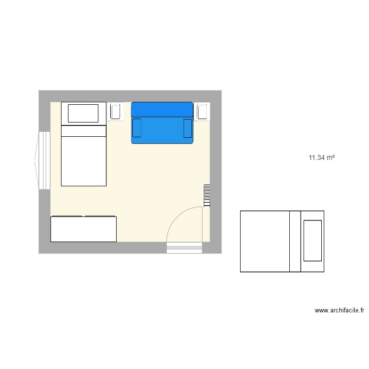 BOURISP Chambre Filles avec 140 Hugo. Plan de 1 pièce et 11 m2