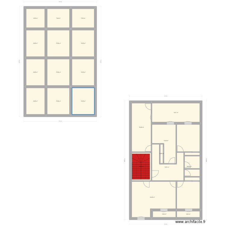 plan maison 2023. Plan de 22 pièces et 241 m2