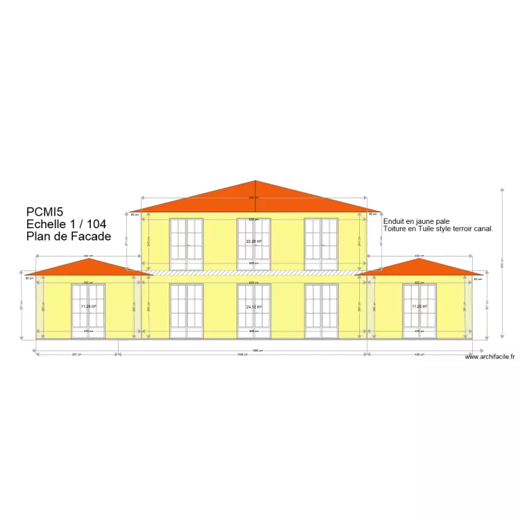Facade Maison V7. Plan de 