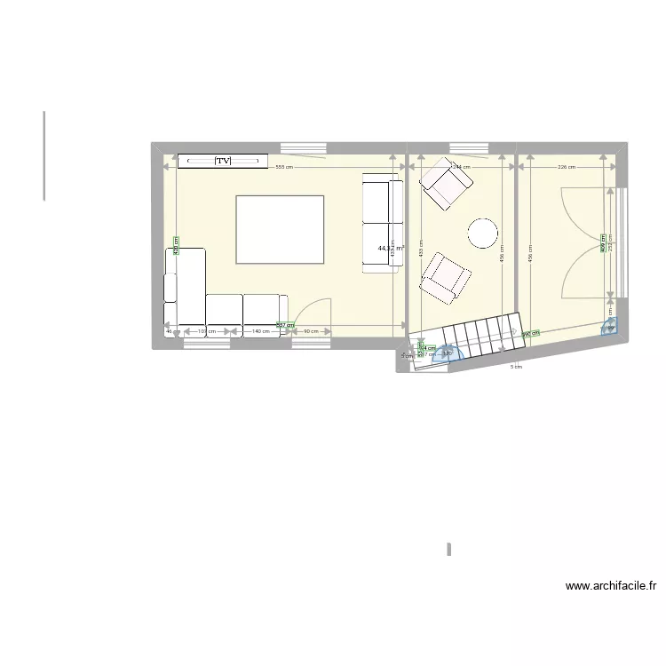 Salon et entrée. Plan de Salon et entrée. Plan de