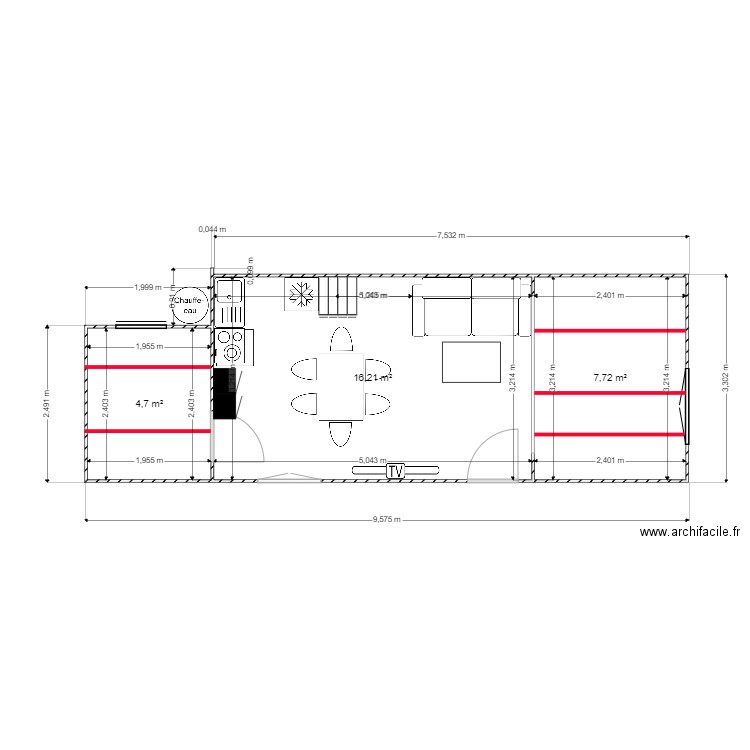 plan chalet 30 m² Fond. Plan de 0 pièce et 0 m2