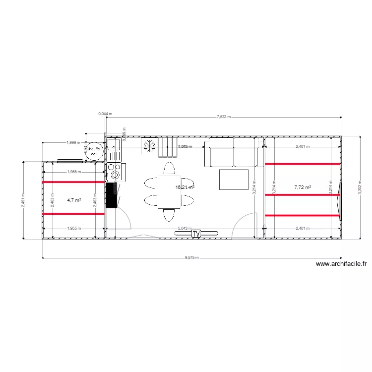 plan chalet 30 m&sup2; Fond. Plan de 