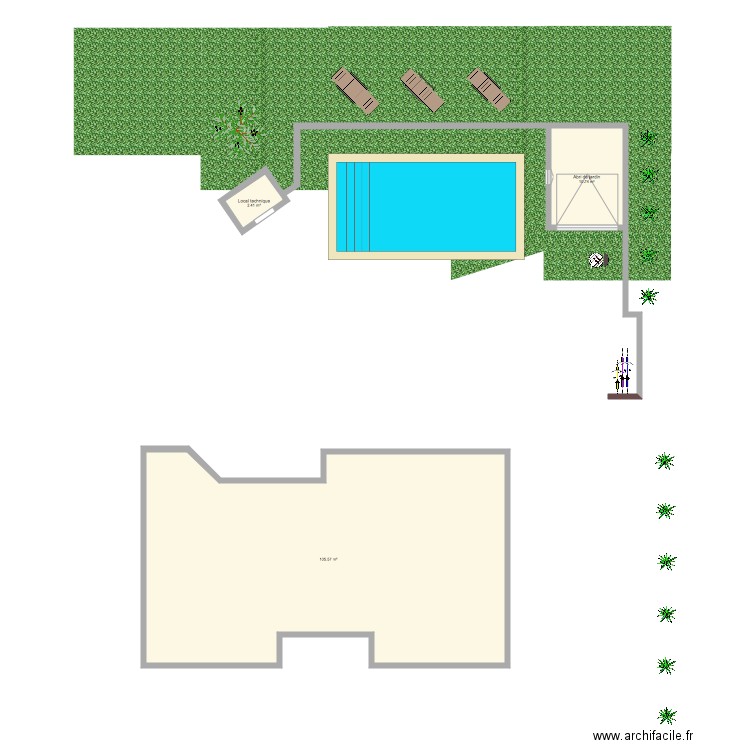 Projet piscine 2. Plan de 0 pièce et 0 m2