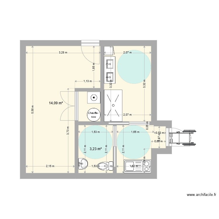 EXTENTION CH  ELSA. Plan de 5 pièces et 29 m2