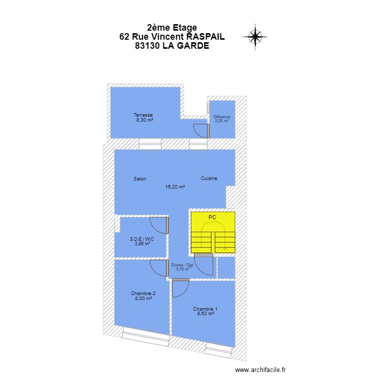 DELCENSERIE LA GARDE 2EME ETAGE LOT 3. Plan de 0 pièce et 0 m2