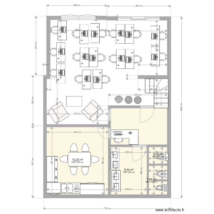 Etage1. Plan de 5 pièces et 28 m2