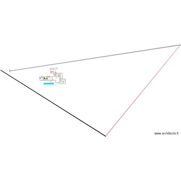 casa triangulo. Plan de 14 pièces et 194 m2