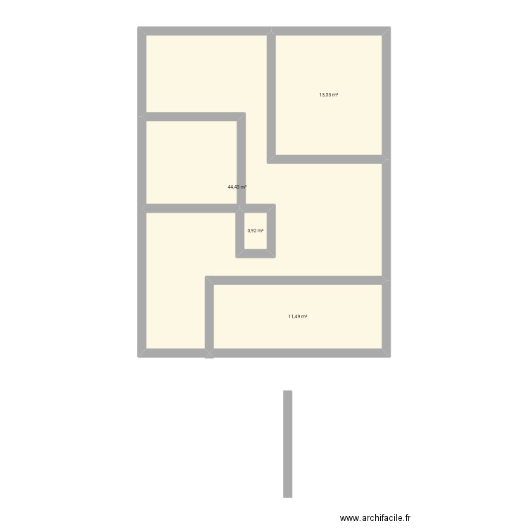 Tay. Plan de 4 pièces et 70 m2