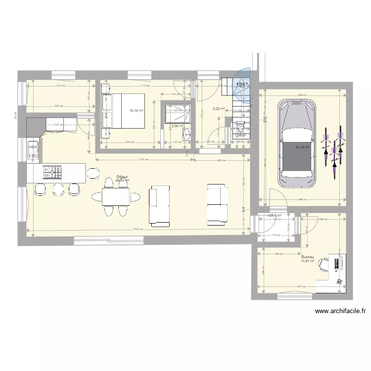 Davies Ch&ecirc;ne variante. Plan de 
