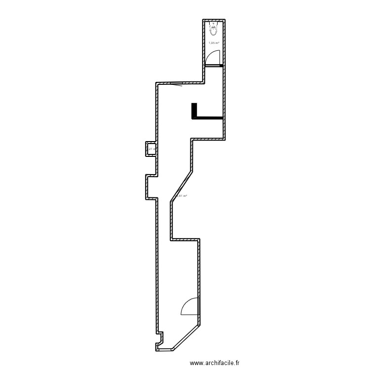 Charlotte la girafe. Plan de 3 pièces et 27 m2