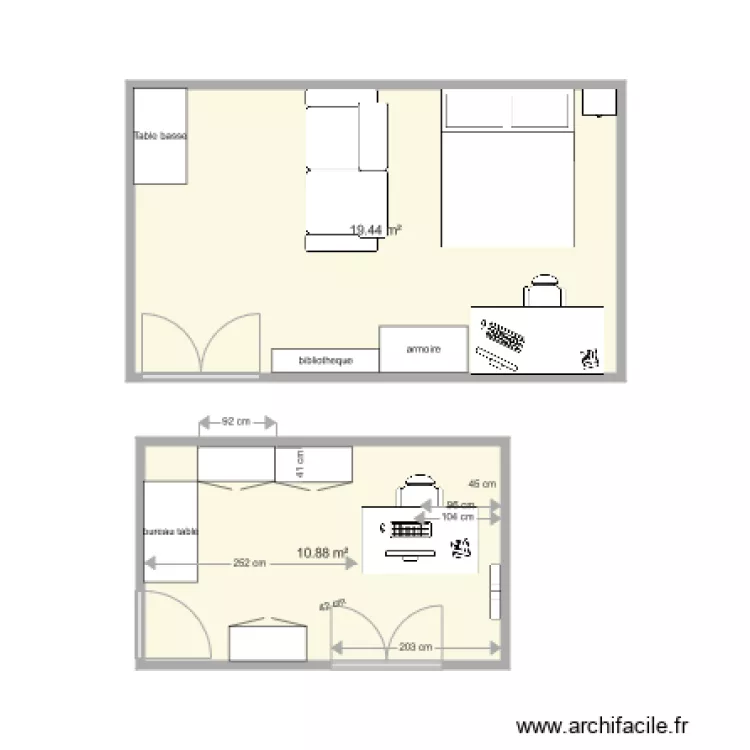 variante bureau. Plan de 