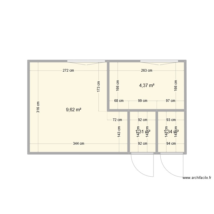 MATHILDE DURUSSEL. Plan de 4 pièces et 17 m2