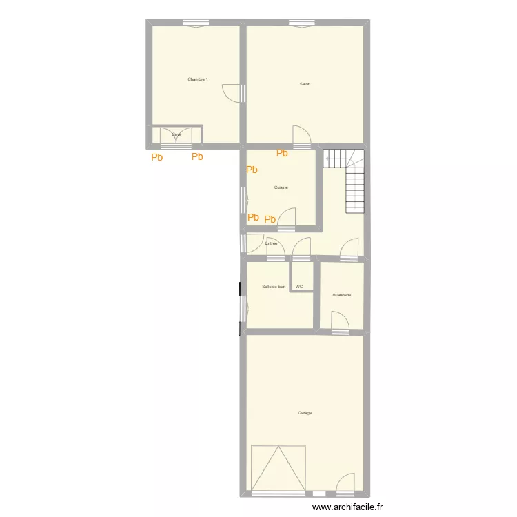 Croquis BAILLY Rch et sous sol. Plan de 