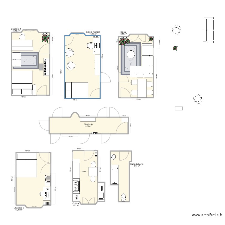 La Voie 16. Plan de 7 pièces et 92 m2