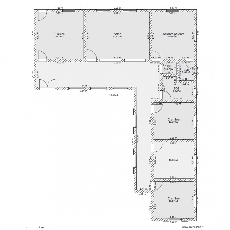 villa reduite. Plan de 0 pièce et 0 m2