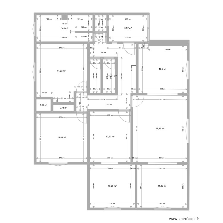 Lamalou. Plan de 15 pièces et 123 m2