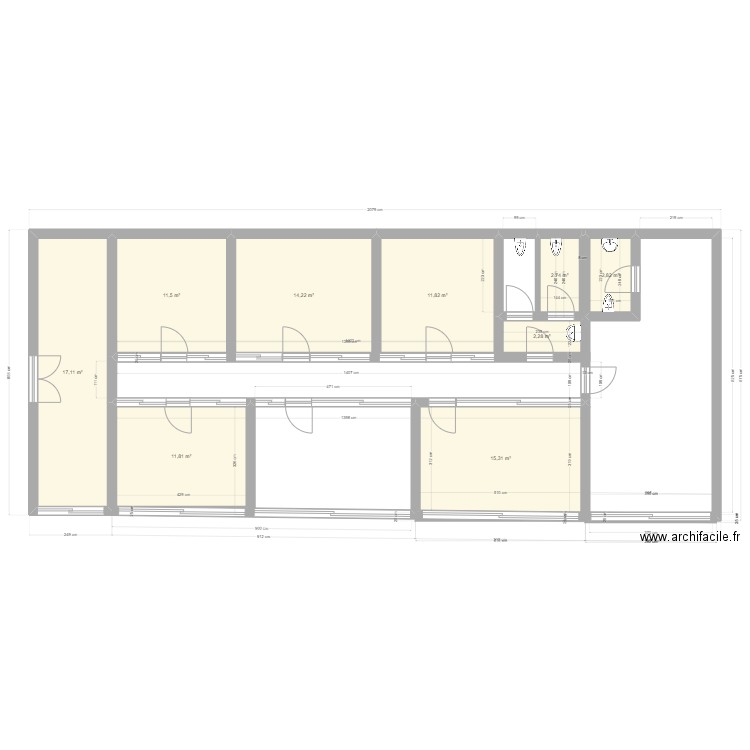 1er etage. Plan de 0 pièce et 0 m2