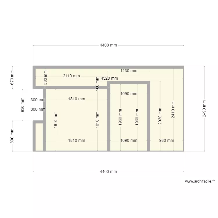 mur cave cote salle. Plan de 