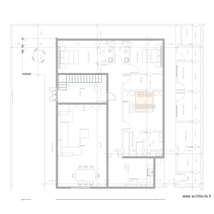 TEST1. Plan de 3 pièces et 164 m2