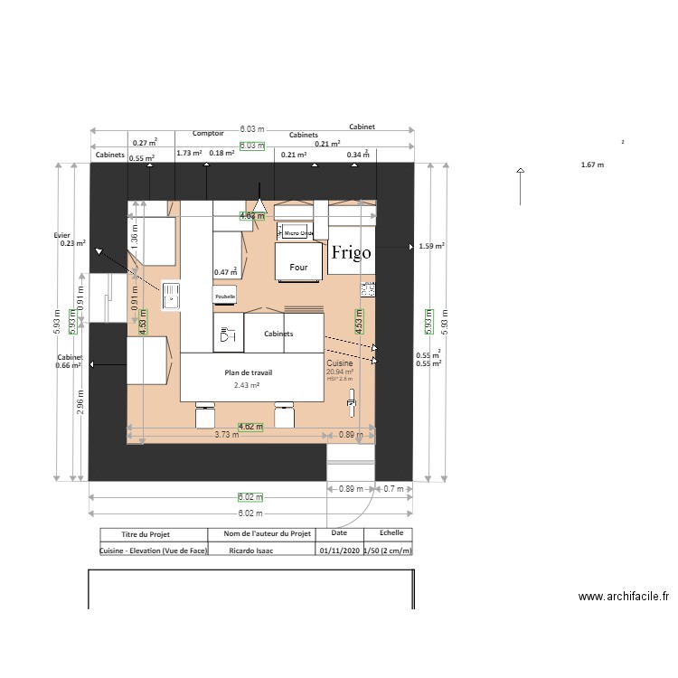 PLAN   CUISINE VUE DESSUS FINAL 4444444. Plan de 0 pièce et 0 m2