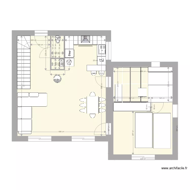 mezzanine chambre plaque ba13. Plan de 