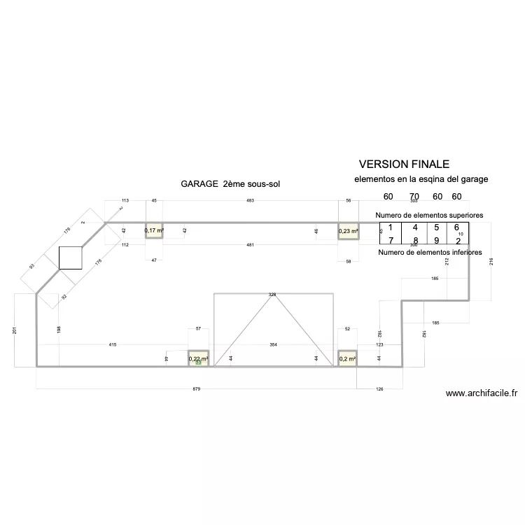 Garage Abedul.version Bloc &eacute;l&eacute;ments en angle. Plan de 