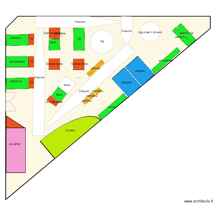 Pep printemps. Plan de 1 pièce et 614 m2