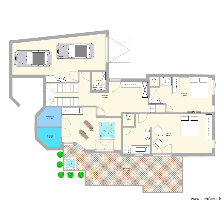 CHALET RADO. Plan de 10 pièces et 168 m2