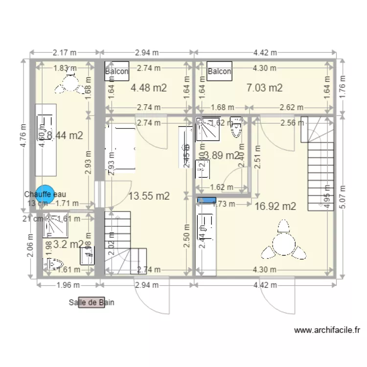 CrtdeuxiemeEtageMobilier. Plan de 