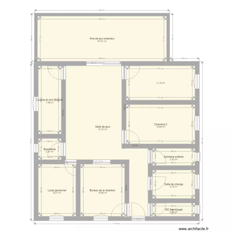 Plan de cr&eacute;che. Plan de 