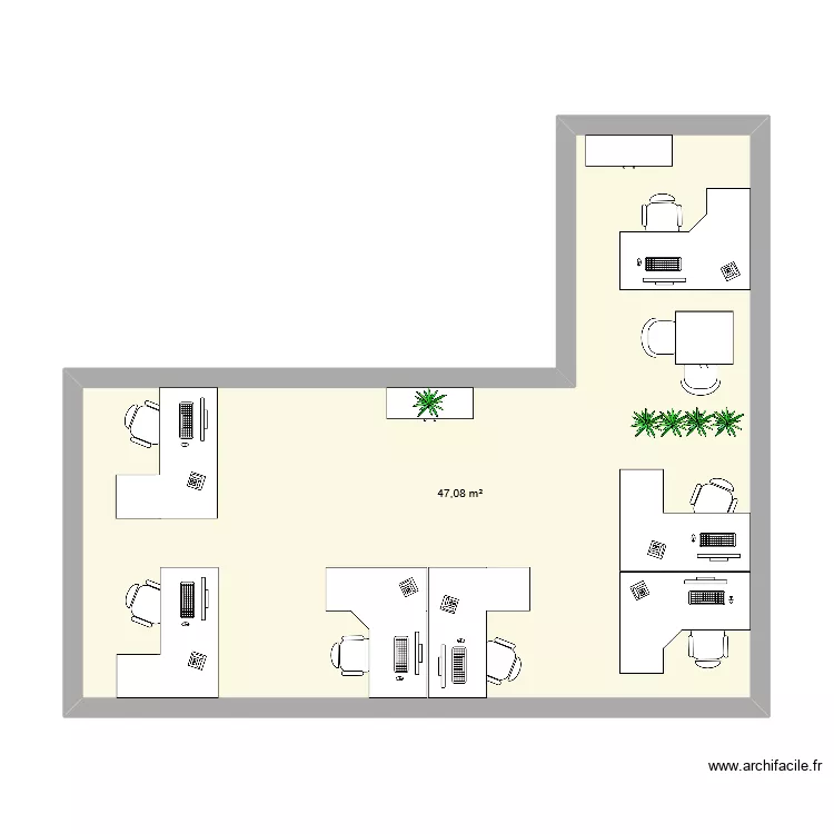 Bureaux Com Externe version 3. Plan de 1 et 47 m² Bureaux Com Externe version 3. Plan de 1 et 47 m²