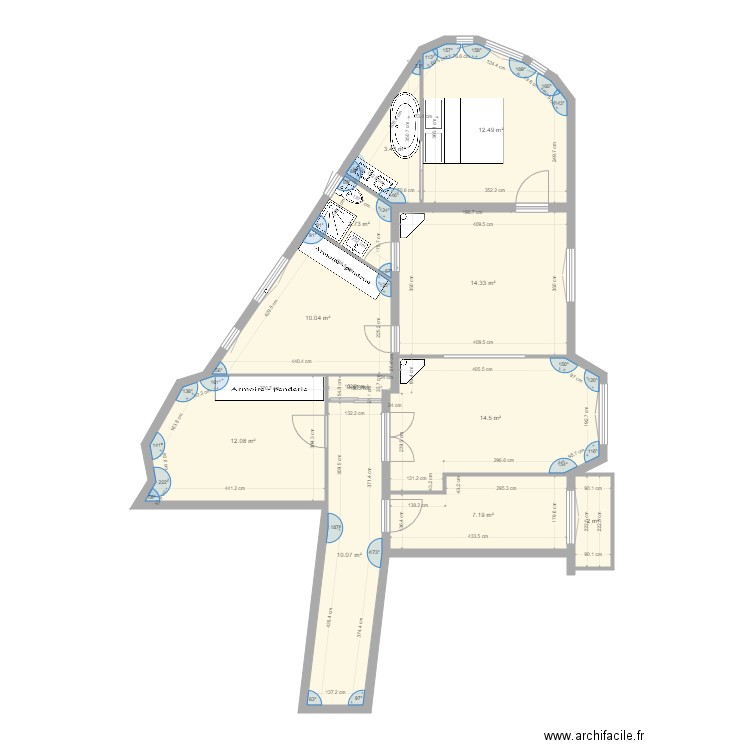 tolbiac 13eme  modifié corrigé essai 4. Plan de 0 pièce et 0 m2