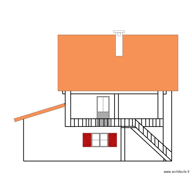 façade ouest. Plan de 0 pièce et 0 m2