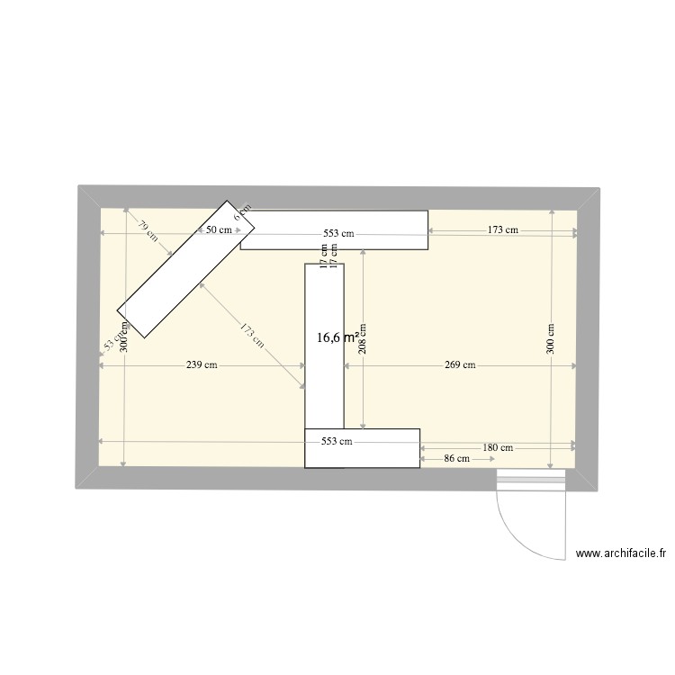 CAVE. Plan de 1 pièce et 17 m2