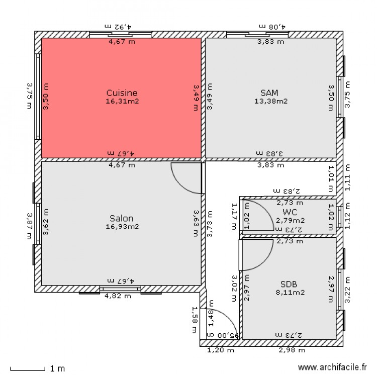 BJP RDC 1. Plan de 0 pièce et 0 m2