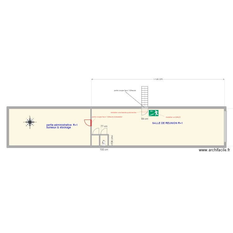 sarl les tadornes R+1. Plan de 4 pièces et 131 m2