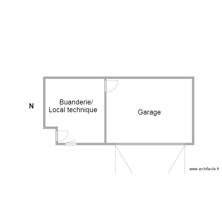 KON. Plan de 2 pièces et 11 m2