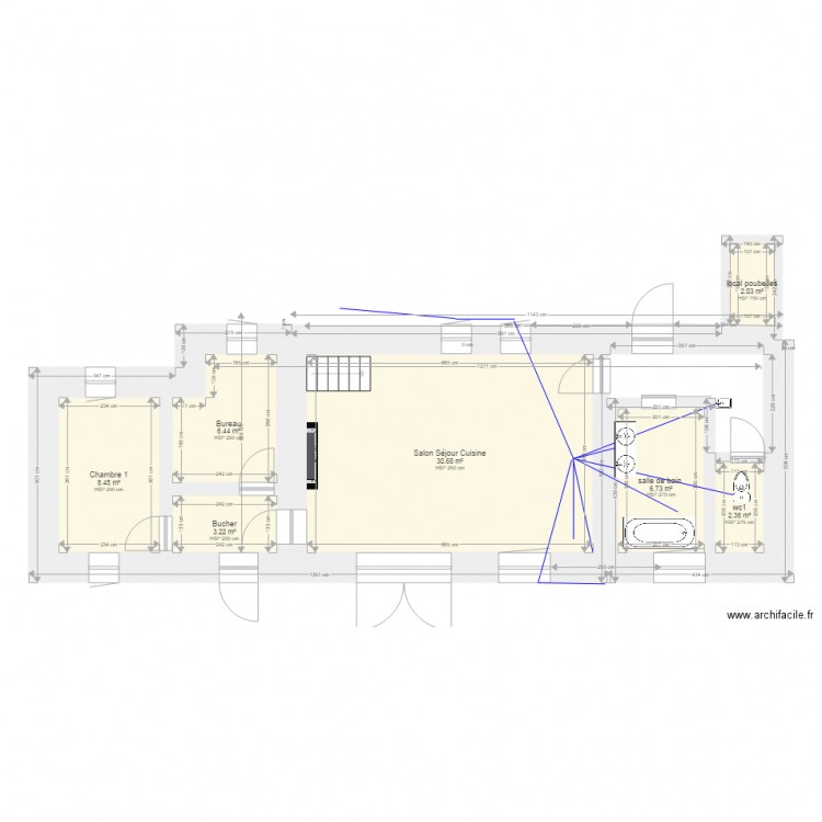 Rdch Gaines  Projectif  Petit Aulnay. Plan de 0 pièce et 0 m2