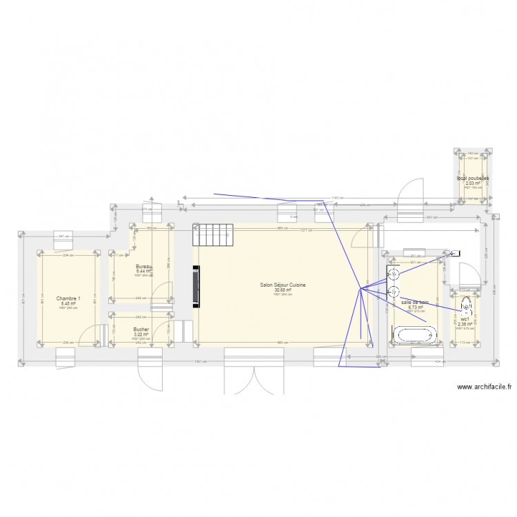 Rdch Gaines  Projectif  Petit Aulnay. Plan de 0 pièce et 0 m2