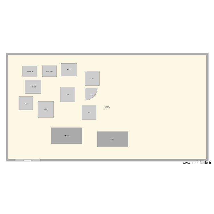 Magasin. Plan de 1 pièce et 457 m2