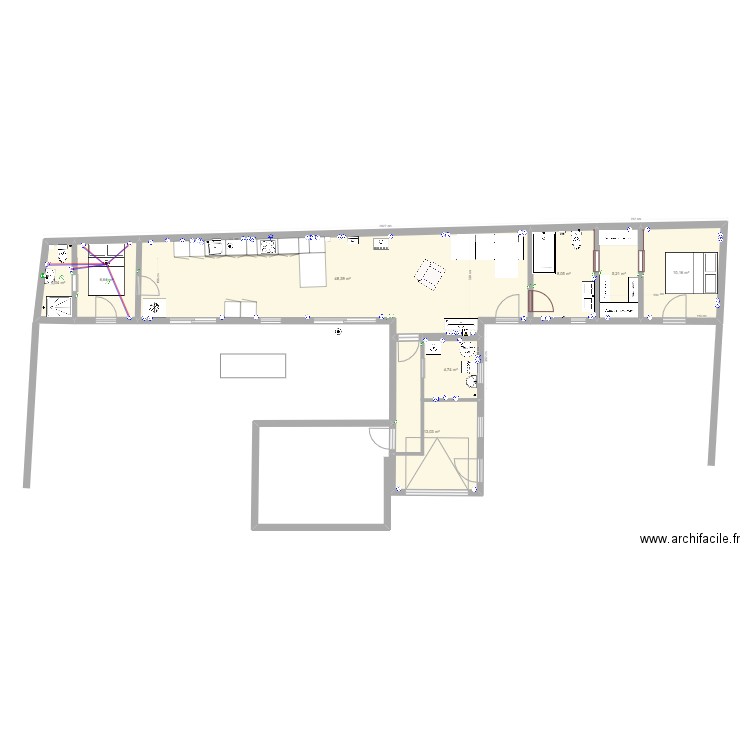 REPARTITION ELECTRIQUE. Plan de 8 pièces et 99 m2