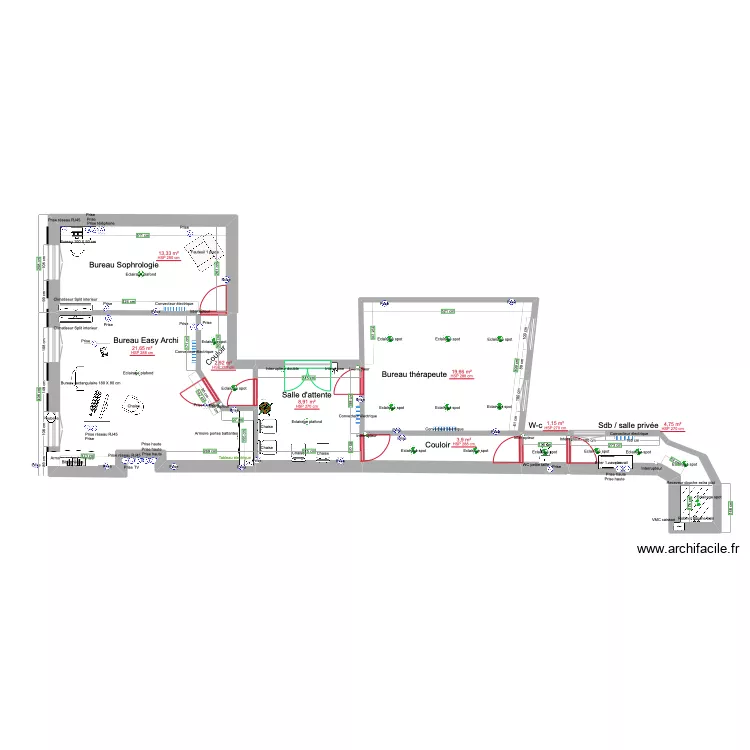 Bureau Easy Archi Sophrologie . Plan de Bureau Easy Archi Sophrologie . Plan de